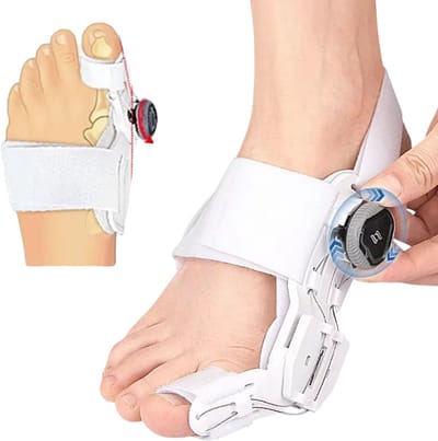 1PC Hallux Valgus Teen Corrector – Unisex Bunion Brace, Draaibare Teen Separator, Verstelbare Teen Straightener, Voetcorrector tegen Hallux, Scheen Teen Ontlasten - Wit