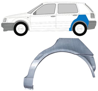 Reparatiepaneel achterspatbord voor Volkswagen Golf 3 1991-1998 / Links