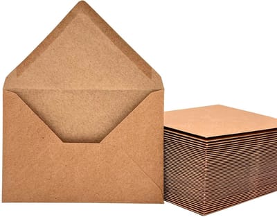 MTTProducts - Kraft Paper Envelopes - 100 Stuks - Sterk en Elegant - C6 Formaat - Ideaal voor Uitnodigingen - Perfect voor Verjaardagen en Bruiloften