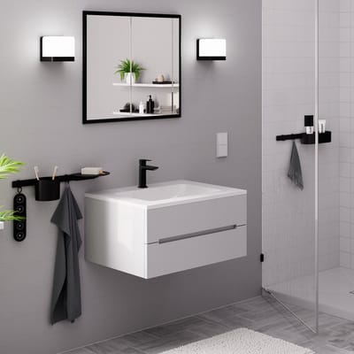 hansgrohe Logis Fine - Wastafelmengkraan - Ééngreeps bediening - CoolStart energiebesparend - Zonder waste - 110mm - Mat Zwart