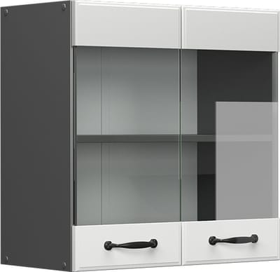 Vicco R-Line Glazen keukenkast – 60 cm Wit Landhuis
