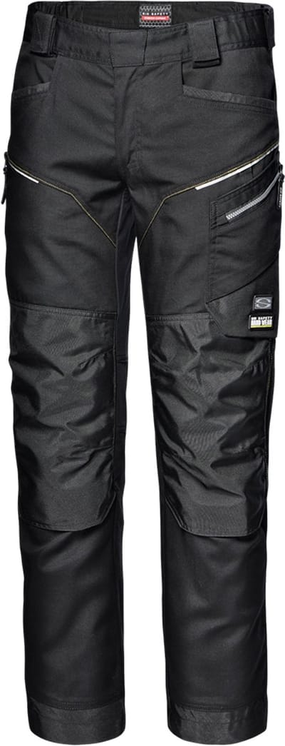 SIR SAFETY STRETCH CANVAS Hi Vis Reflecterend Werkbroek HEREN Veiligheidsbroek Zwart - Met Kniezak - Vierweg Stretch
