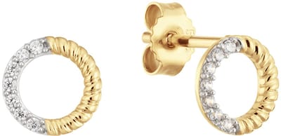 Glow 206.0795.00 Dames Oorbellen - Oorknopjes - Sieraad - 14 Karaat Goud - 7 mm breed - 7 mm lang