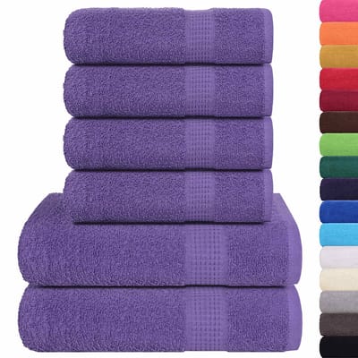 vidaXL - 6-delige - Handdoekenset - FROGN - 360 - g/m² - paars