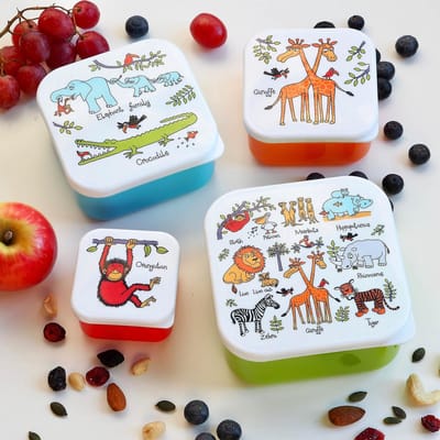 Jungle dieren kleine snackboxjes snackdoosjes set 4 stuks - Tyrrell Katz