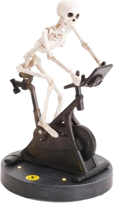 Skelet op Hometrainer - Halloween Decoratie - Woonkamer Aankleden - Creatief Ontwerp - 20 x 15 x 20 cm