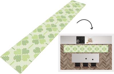 Keukenloper - Loper keuken - Klaver - Patronen - Groen - 300x50 cm - Keukenloper vinyl