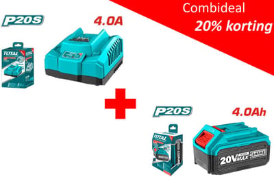 Total Tools Combideal - Snellader 20V + 4,0Ah accu