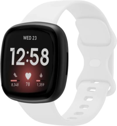 MY PROTECT - Siliconen Bandje - Geschikt Voor Fitbit Versa 3 / Fitbit Versa 4 / Fitbit Sense / Fitbit Sense 2 - Maat L - Wit