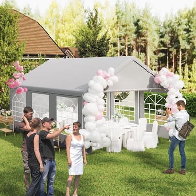Hoogwaardige partytent 4 x 6 m met afneembare zijpanelen, waterdicht en stevig
