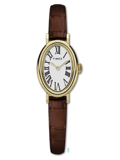 Timex Cavatina Kwarts Analoog Horloge Bruin Case: 100% Low Lead Brass | Armband: 100% Leather 19 mm TW2W78300AJ, TW2W78400AJ, TW2W78500AJ