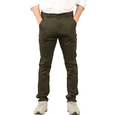 MYT Heren Slim Fit Chino in Olijf