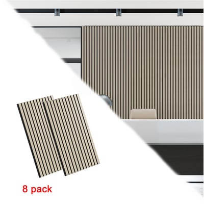 Houten Akoestische Panelen 120×60 cm Eiken Wit – Akoestisch Wand- en Plafondpaneel – Geluidsabsorptie – Set van 8