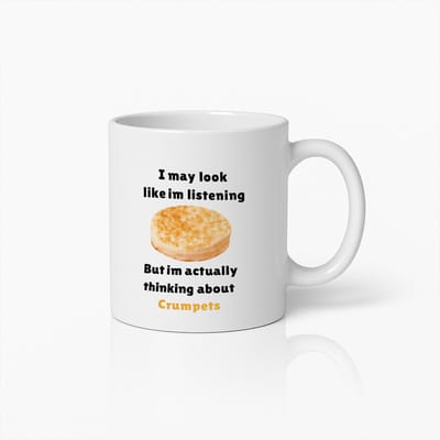 Grappige “Denk aan Crumpets” Mok – Humoristische Gift voor Theeliefhebbers, Kantoor Humor Beker, Perfect voor Ontbijtfans