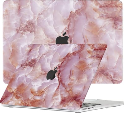 Lunso Geschikt voor MacBook Air 13 inch (2022-2026) cover hoes - case - Marble Finley