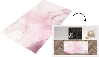 Keukenloper - Loper keuken - Marmer - Goud - Lijn - 120x60 cm - Keukenloper vinyl