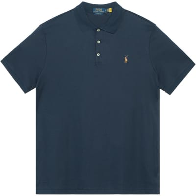 Polo Ralph Lauren Polo à Manches Courtes Uni avec Logo Brodé Homme tops Bleu Marine 710870645-002 XXL black