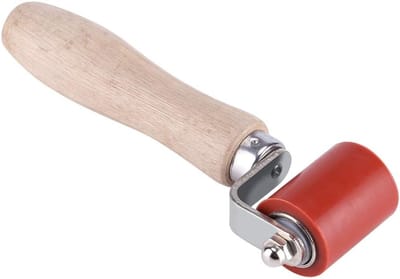 longziming -Siliconen Aandrukrol voor Laswerk – Hittebestendig tot 260°C – Dubbel Lager – Houten Ergonomische Handgreep – Geschikt voor Waterdichte Membranen & Zeildoek