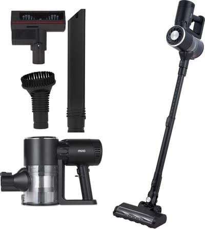 MOA Steelstofzuiger Draadloos - Zonder Zak - Op Accu - 2-in-1 - 180W - Vacuum Cleaner - Zwart - Draadloze stofzuiger