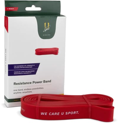U-Sport Resistance Power Band - Heavy (Rood) - Fitness Elastiek - Maximale Pull-up Assistentie & Powerlifting - 105 cm