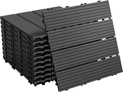 Terras Tegels - Vlondertegels Kliktegels - Buitenruimte Verfraaien - Intelligent Insteeksysteem - 30x30 cm 55 stuks - Antraciet