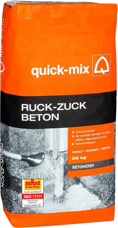 Snel Beton - Mortel Mix - Bouwen Fundering - Snelhardend - 25 kg - Grijs