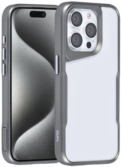 TUNIQ telefoonhoesje voor Apple iPhone 15 Pro - Siliconen backcover - Grijs