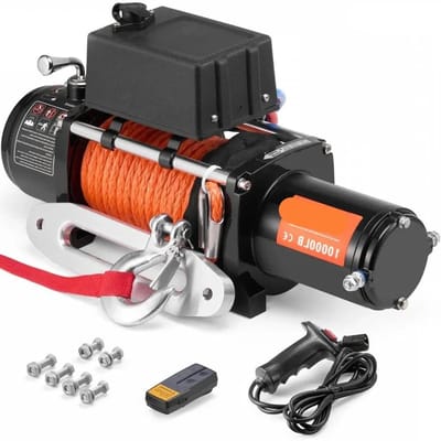 Elektrische Lier - Takel - Kabeltakel Lier - Kettingtakel - 13500LBS - 12V - Draadloze en Bedrade Afstandsbediening - IP55 Waterdicht - Aluminium Fairlead - Zwart