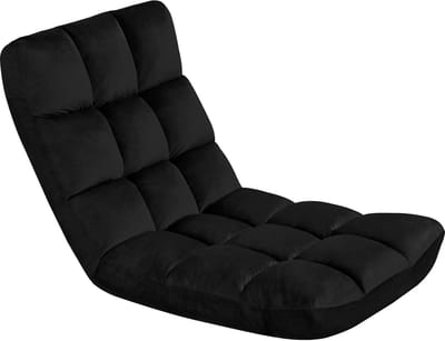 Vloerstoel Verstelbaar Opvouwbaar - Meditatiestoel met 14 Standen - XL Vloerbank met Pluche Bekleding - Comfortabele Gamingstoel Zonder Poten - Voor Lezen, Mediteren, TV Kijken en Relaxen