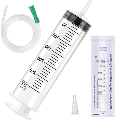 Ronte - Herbruikbare Grote Spuit met Slang, 300 ml voor Huisdiervoeding en Plantenirrigatie