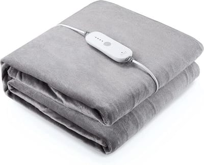 Luxe Warmtedeken – Verwarmde Deken – Elektrisch – Electric Blanket – Heating – Voor op de Bank – Draadloos – Fleece – USB – Stoel – Grijs