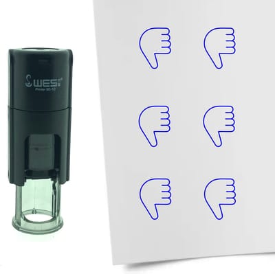 CombiCraft Stempel Duim naar beneden 10mm rond - Blauwe inkt