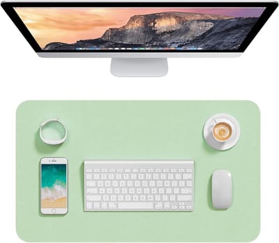Muismat - Bureau-onderlegger - Bureau-onderlegger van PU-leer - 23,6" × 11,8" - Verlengde muismat - Schrijfonderlegger - Computeronderlegger - Waterdichte inktvlekbeschermer voor op het bureau - Antislip ultradun klein schrijfblok voor laptoptoet