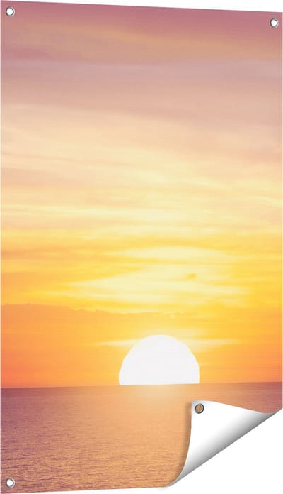 Gards Tuinposter Zonsondergang op de Zee - 60x90 cm - Tuindoek - Tuindecoratie - Wanddecoratie buiten - Tuinschilderij