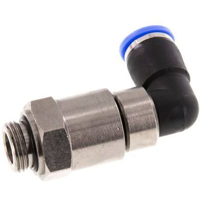 10mm & G3/8'' L-stuk Hoge Snelheid Draaidoorvoer Insteek Buitendraad Vernikkeld Messing/PBT NBR