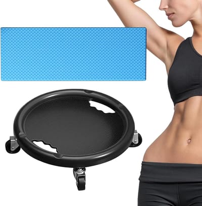 Buikroller Wiel - Buiktrainer Core Trainer - Krachttraining Thuis - 360 Graden Draaibaar - 150 kg Draagkracht - Zwart