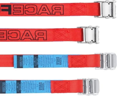 Spanriem Sjorriem Riem - Transportriemen Set - Goederen Vastzetten - Super Stabiele Klem - 4 stuks 50 cm - Rood