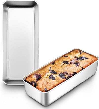 Grote RVS Broodvorm Set van 2, 31.2 cm Rectangular, Ideaal voor Brood, Taarten en Toast, Gezond en Makkelijk Schoon te Maken