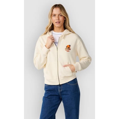Rip Curl Surf Culture Standard Sweatshirt Met Rits Beige XS Vrouw