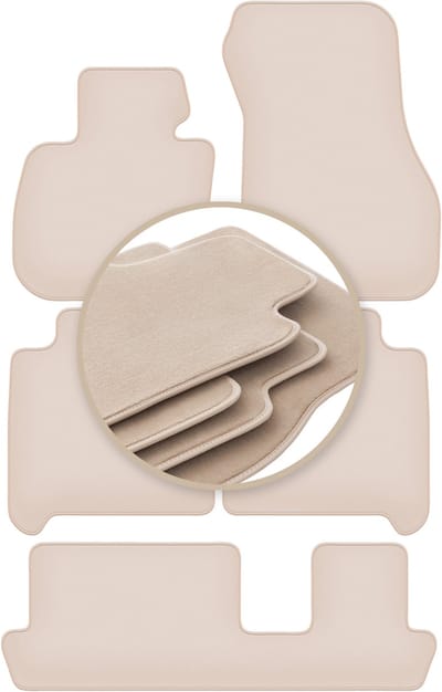 Premium beige vloermatten voor: BMW 2 F46 7 personen 2015-2022