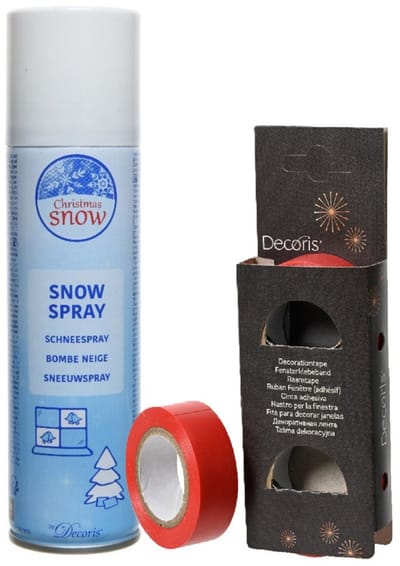 Sneeuwspray en raamtape - spuitsneeuw - kunstsneeuw - nepsneeuw - sneeuw decoratie