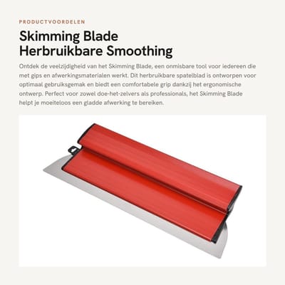 Dailygoods- Smoothing Spatelblad Duurzaam - Ergonomisch Ontwerp - 3 Stuks - Hoge Efficiëntie - Geschikt voor Gips - Afmetingen 40 cm - Schuimmes