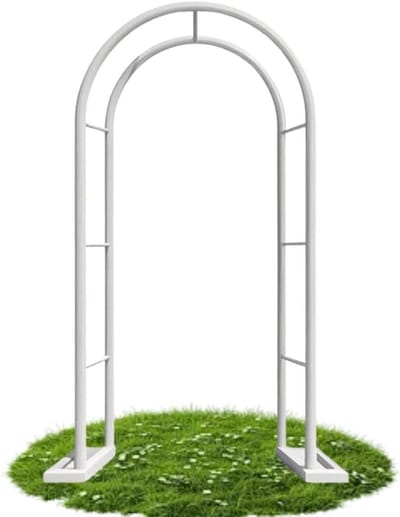 Tuinboog Metaal - Pergola Boog - Decoratieve Tuin - Roestbestendige Coating - 2.0-2.5 m Hoog - Wit