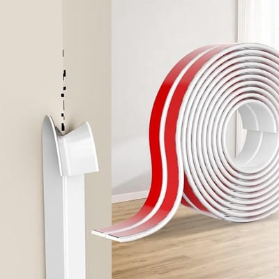 Hoekbescherming voor muren, flexibele TPE plinten, L-vormige strip voor deuren, keuken en ramen, ideaal voor doe-het-zelf renovaties (Wit, 2cm x 12m)