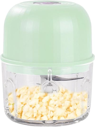 Keukenmachine Groentesnijder - Elektrische Mixer - Maaltijden Bereiden - Draadloos Oplaadbaar - 16.3 cm Hoog - Lichtgroen