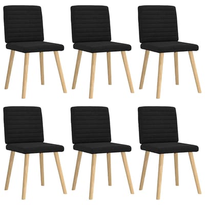 vidaXL - Eetkamerstoelen - 6 - st - stof - zwart