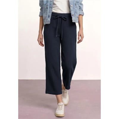 7/8 Wide Legs mousseline broek in Loose Fit
