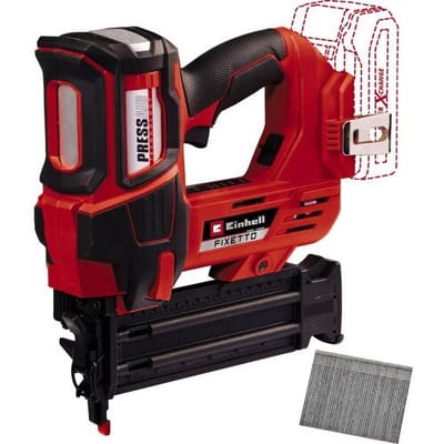 Einhell Professional Accu Spijkerpistool FIXETTO 18/50 N Li Solo - Power X-Change - 18 V/Li-ion - 60 slagen/min - Spijkerlengte max. 50 mm - Enkelvoudig/doorlopend schieten - Incl. 500 spijkers - Excl. accu en lader