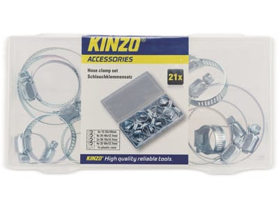 KINZO koffer met 21 metalen klemmen