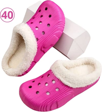 Nivard Warme Pantoffels - Sloffen - Slippers - Dames - Heren - Pluche - Maat 40 - Roze